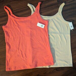 NWT Old Navy Coral and Beige Tank tops